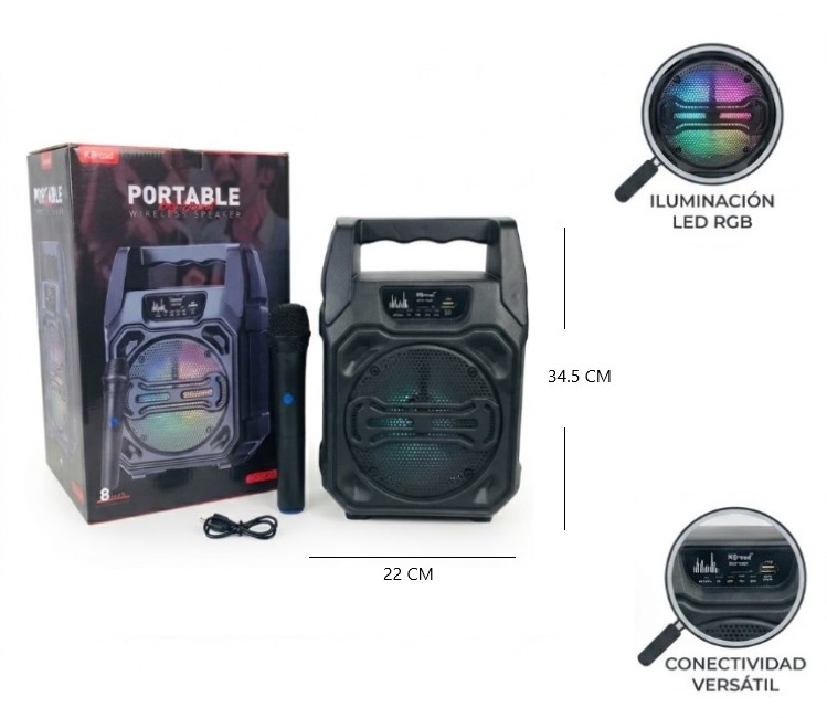 PARLANTE BT 8 PLG CON MIC
