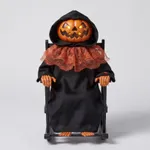 Esqueleto Calabaza Animatrónico en Silla Mecedora