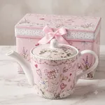 Tetera Cilíndrica de Porcelana Fina 1250ml