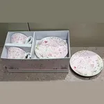 Juego de 2 Tazas Grandes con 2 Platos Cilíndricos