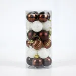 Tubo Esferas Navideñas con Glíter Blanco 4cm x24 