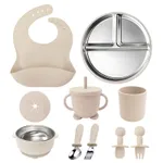 Set de Vajilla Alimentación Bebé en Silicona (8 Piezas)