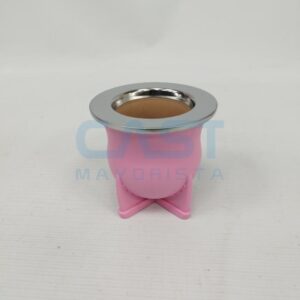 MATE NATIVO SIN BOMBILLA INOX. ROSA (6015Z)