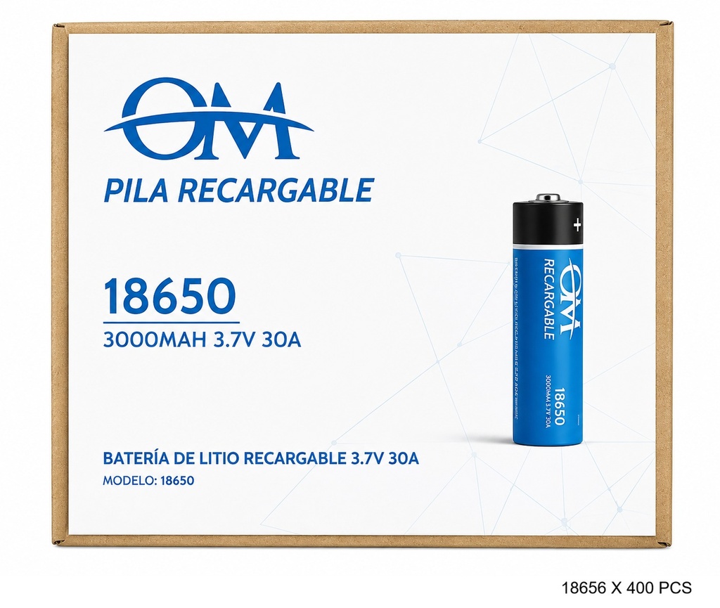 BATERIA RECARGABLE OM 18650