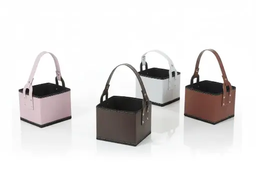 [PREMMNEGMM78700008] [MM78700008] Canasta Porta Mate Cubo Cuerina Colores