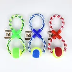 Juguete nudo 8 con pelota para mascotas x12
