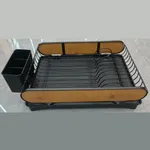 Escurridor de platos con bordes madera