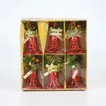 Set de 6 campanas navideñas perforadas (4,5cm)