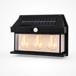 Aplique solar exterior de tres lámparas