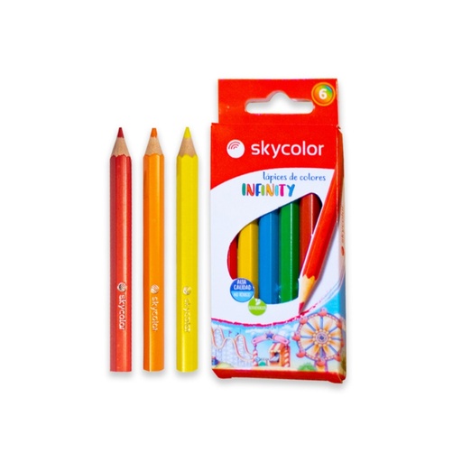 [SKJJ1013036] Lapices de Color Cortos Sky Color x6 u Art. 3103
