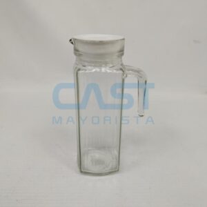 JARRA VIDRIO C/ TAPA 1L RAYADA P/ HELADERA