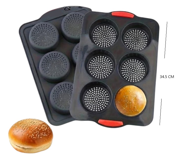 MOLDE SILICONA PARA PAN DE HAMBURGUESA