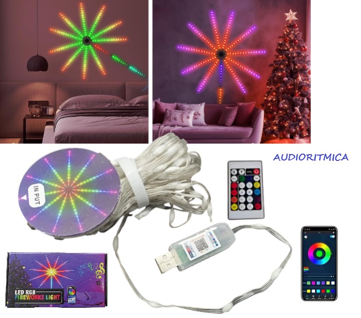 MELECH-770 TIRA LED FUEGO ARTIFICIAL RGB/ BT