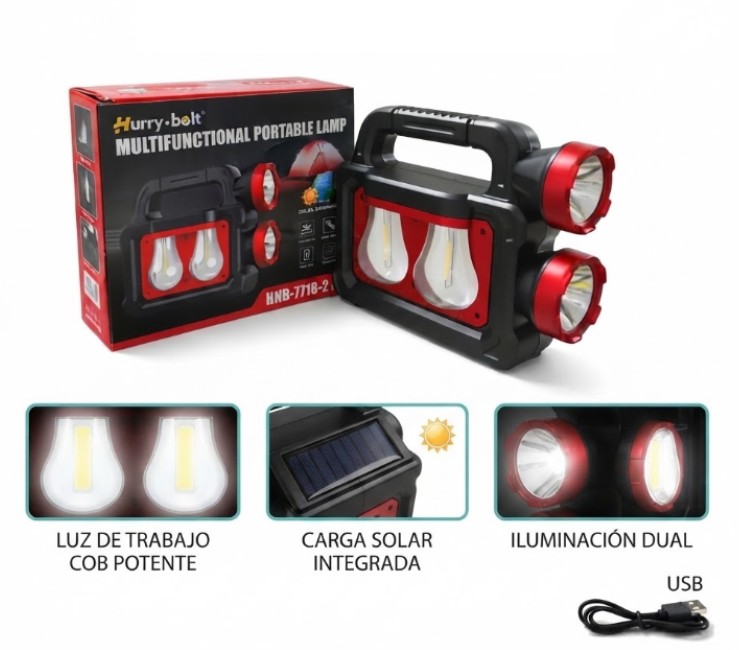LINTERNA MULTIFUNCION CAMPING HNB-7718-2W
