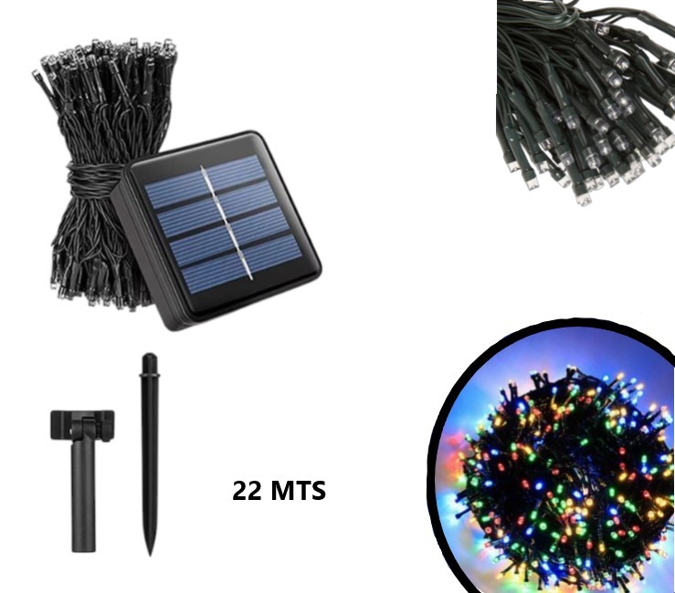 GUIRNALDA ESTACA SOLAR MULTICOLOR 22MTS