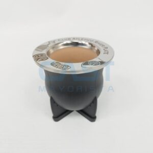 MATE NATIVO SIN BOMBILLA INOX. NEGRO C/ GRAB.(601