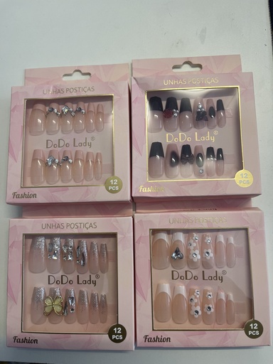 Uñas Postizas C/Piedras x12  Art.3398