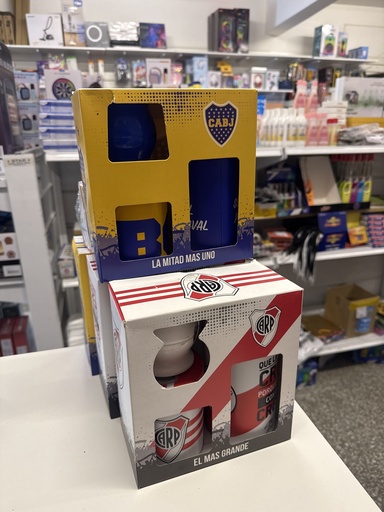[ER0140984F] Set de Mate en Caja x3 River/Boca