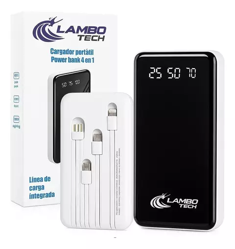 CARGADOR PORTATIL CON CABLES 4 EN 1 20000 MAH