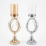 Candelabro de 8 Cristalitos con Tulipa (17x43 cm)