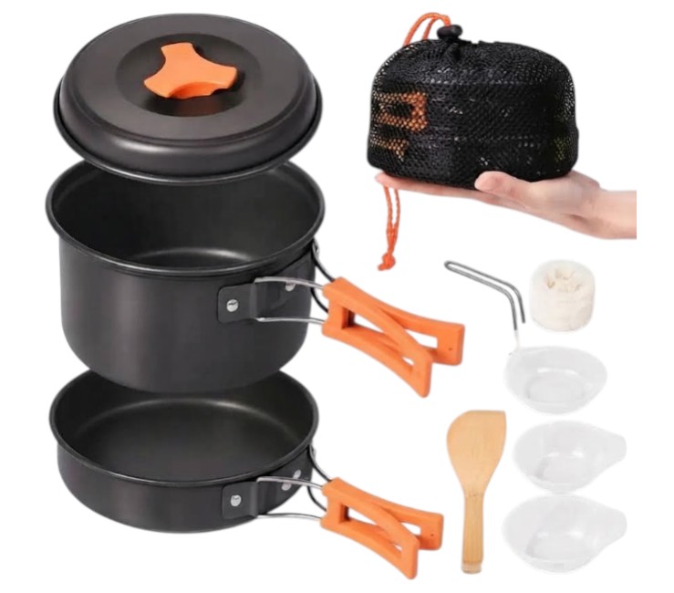 JUEGO DE OLLAS MARMITA PARA CAMPING 3EN1