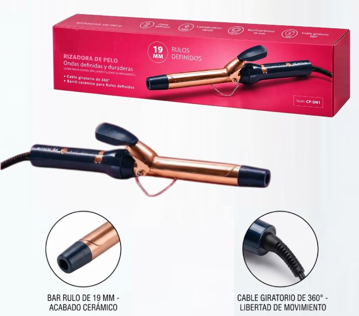 [PREITCP0N1] RIZADOR DE CABELLO BARRIL CERAMICO 19MM