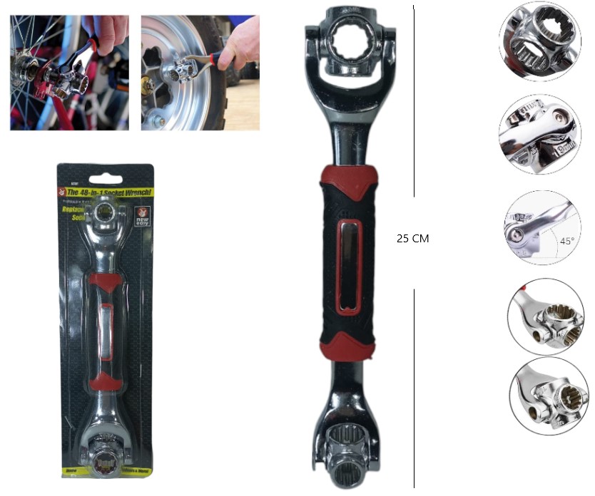 LLAVE 48 EN 1 UNIVERSAL GIRATORIA 360 3342 ZK-108