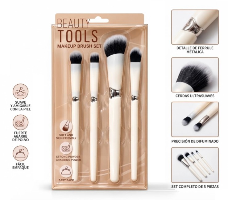 BT3530 SET DE BROCHAS DE MAQUILLAJE 5PCS