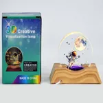 Adorno de bola de cristal con disco impreso y base