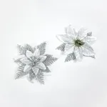[PREZLNDO5001] Flores Decorativas Navideñas Grandes con Tallo (16 cm)