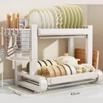 Escurridor de platos de dos niveles de doble capa