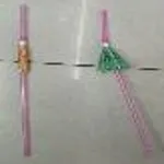 Pajita de plástico con sombrilla x10