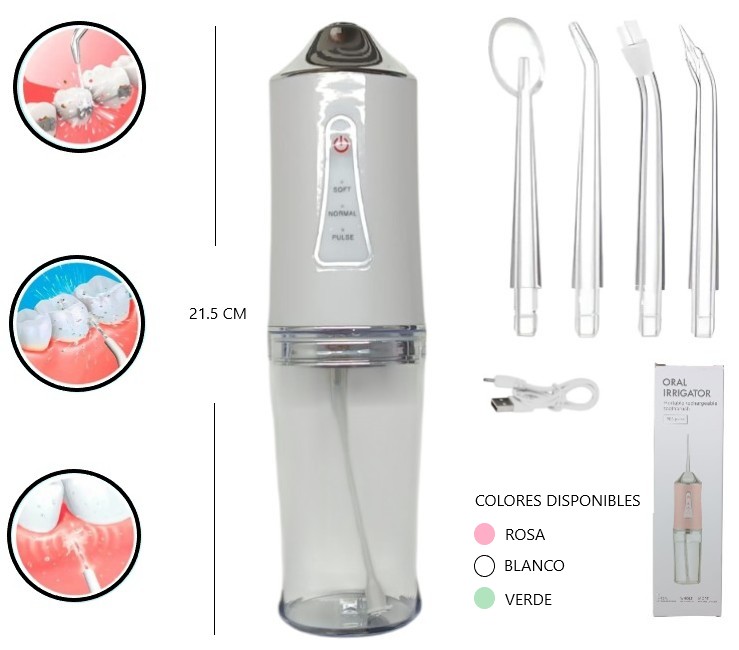 [PREITMELECH341] IRRIGADOR BUCAL RECARGABLE (B,V,R)