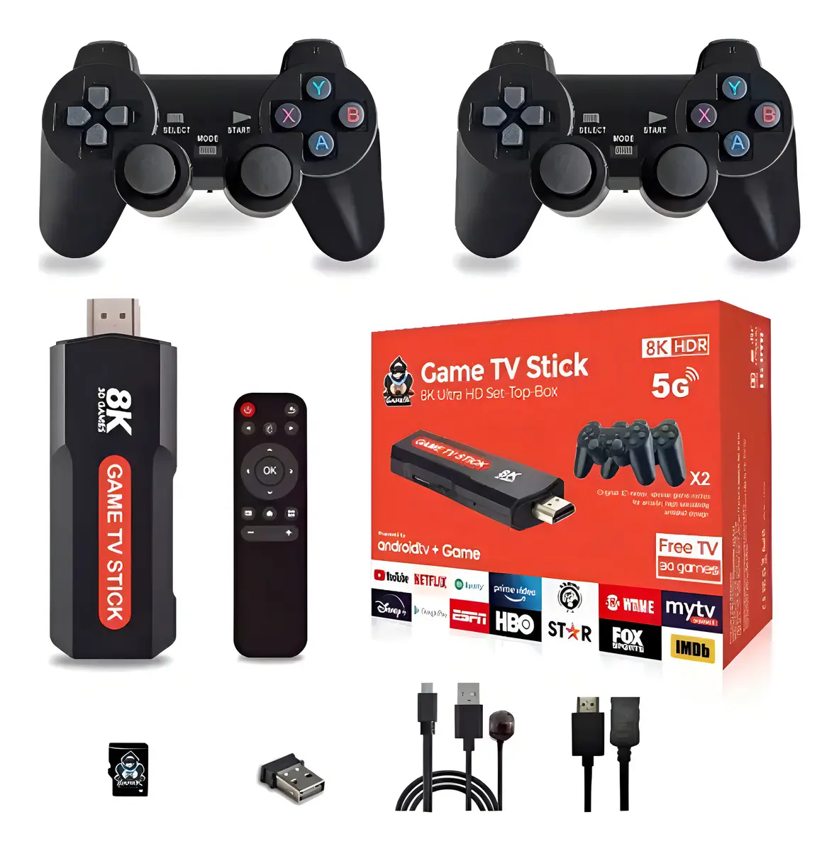 CONSOLA GAME TV STICK+JUEGOS CON DOS JOYSTICK